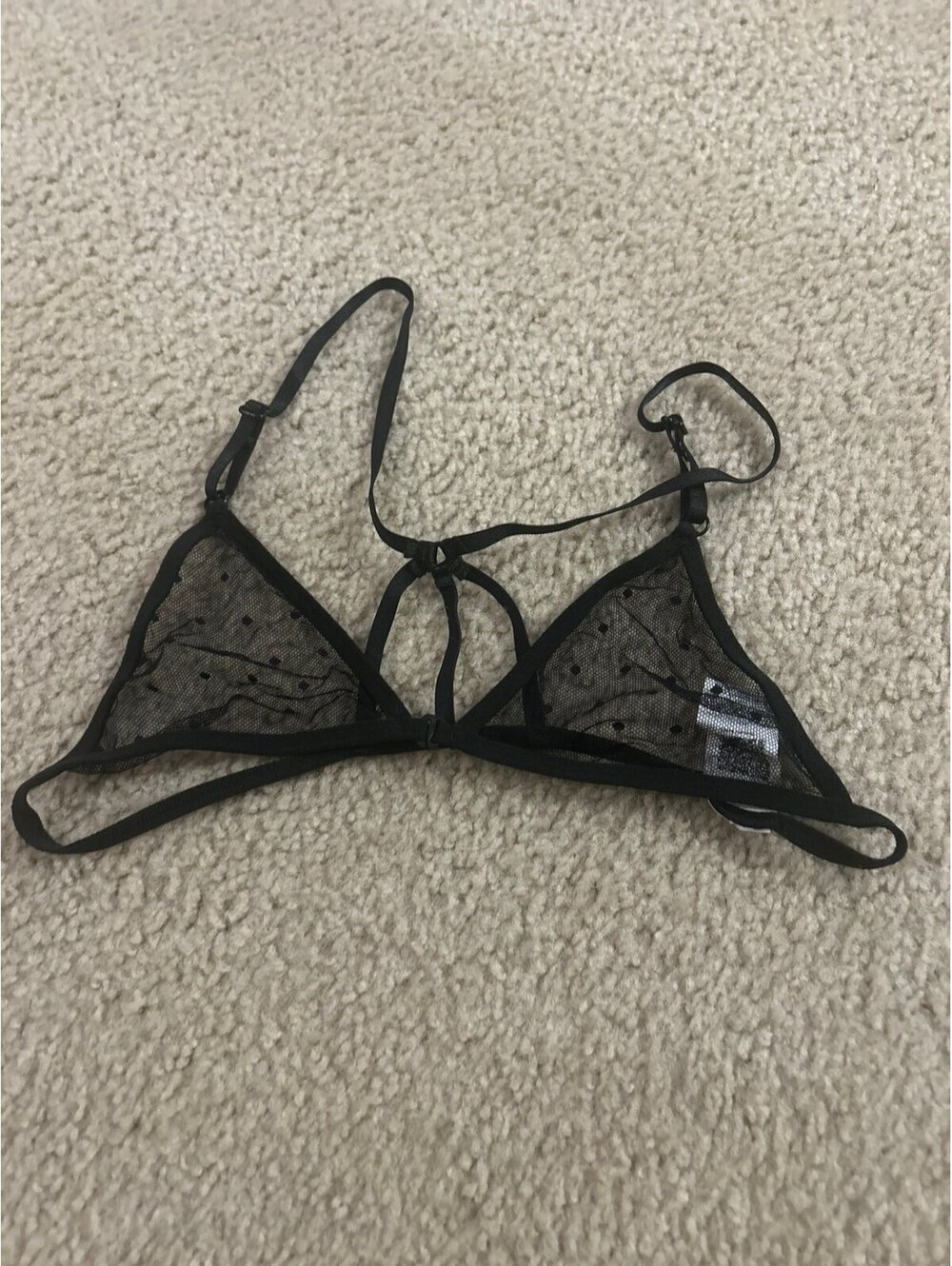 C703  bra medium  black  top see thru black cute bralette
